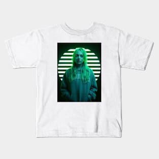 Billie Eilish Neon Light graphic Kids T-Shirt